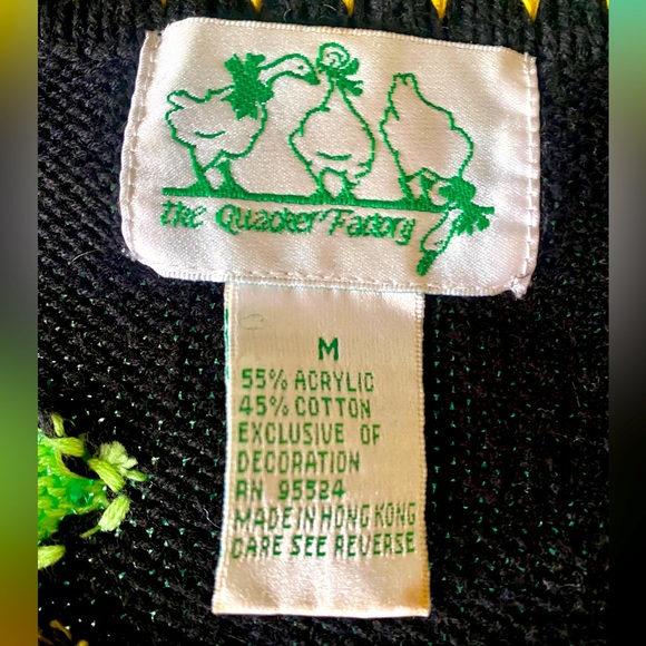 🍐THE QUAKER FACTORY🍐TUNIC SEQUIN BEADED PEARS STITCHED TRIM SIDE SLIT SWEATER - Picture 7 of 10